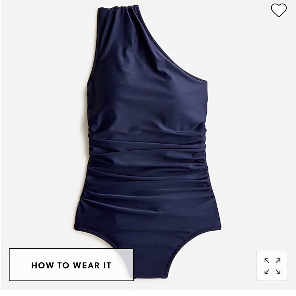 J.Crew LONG-TORSO ruched one-shoulder one-piece